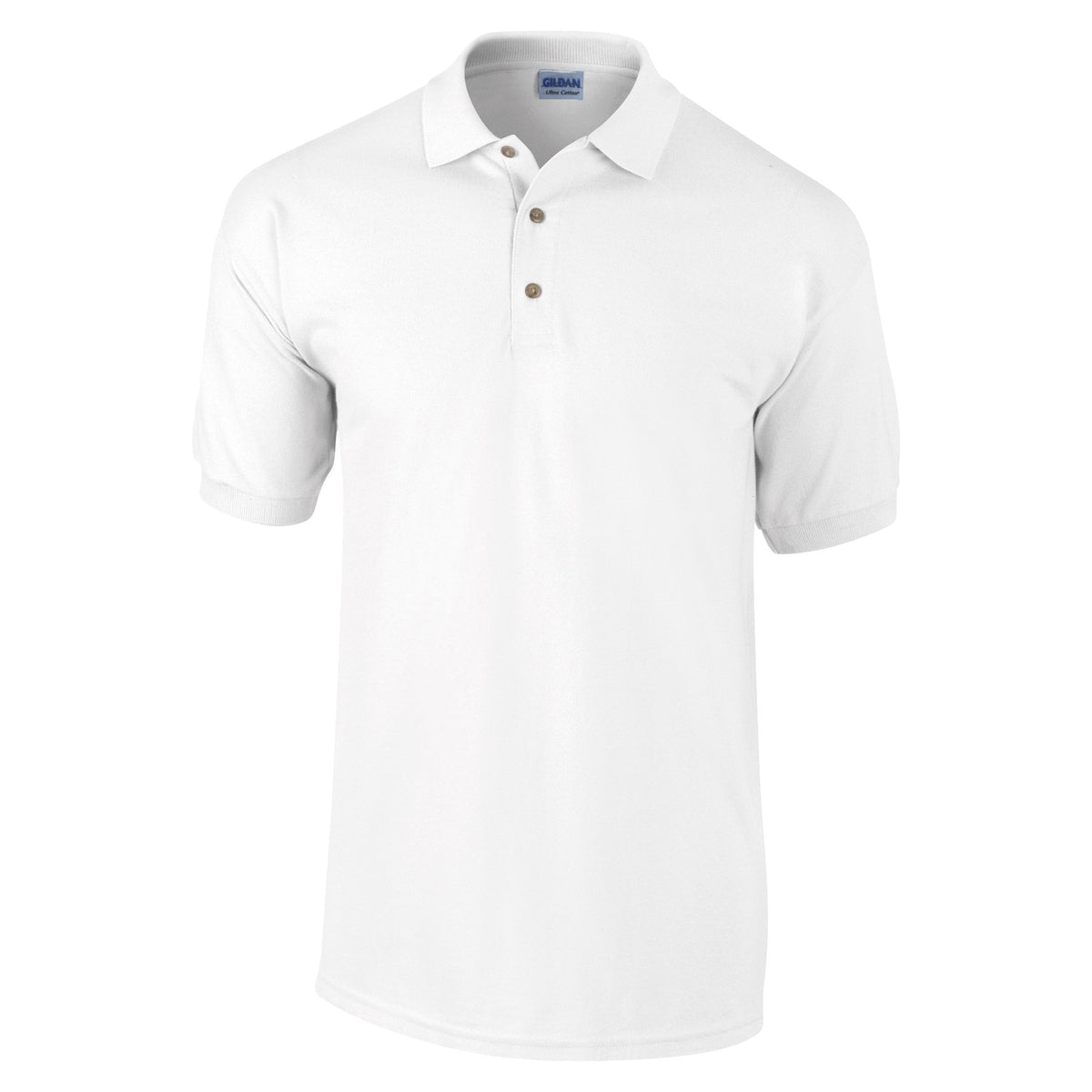 White polo shop shirt gildan